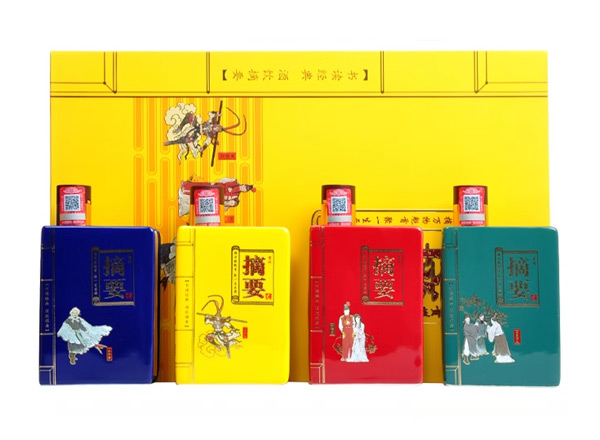 附近摘要酒回收摘要四大名著礼盒装53度200ml*4瓶贵州金沙回沙酒