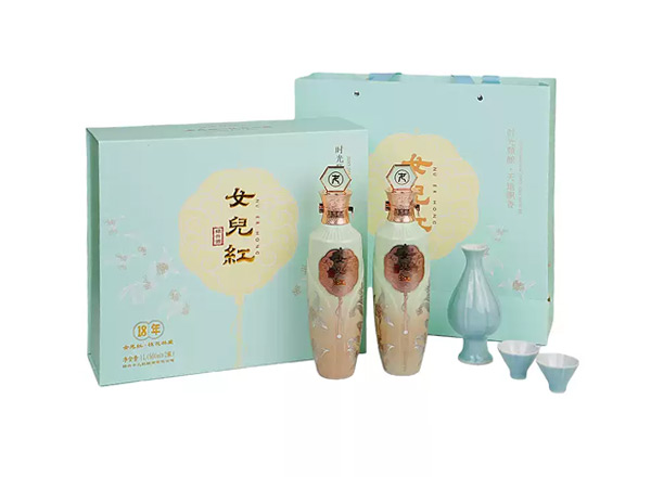附近黄酒回收女儿红18年黄酒十八年桂花林藏老酒500ml*2礼盒装行情价格